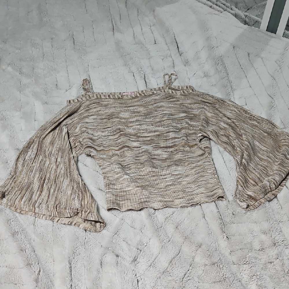 Deb Tan Bell Sleeve Ruched Blouse